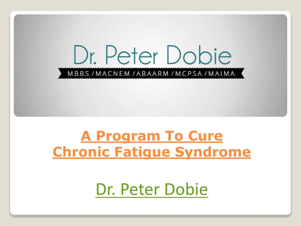 a program to cure chronic fatigue syndrome