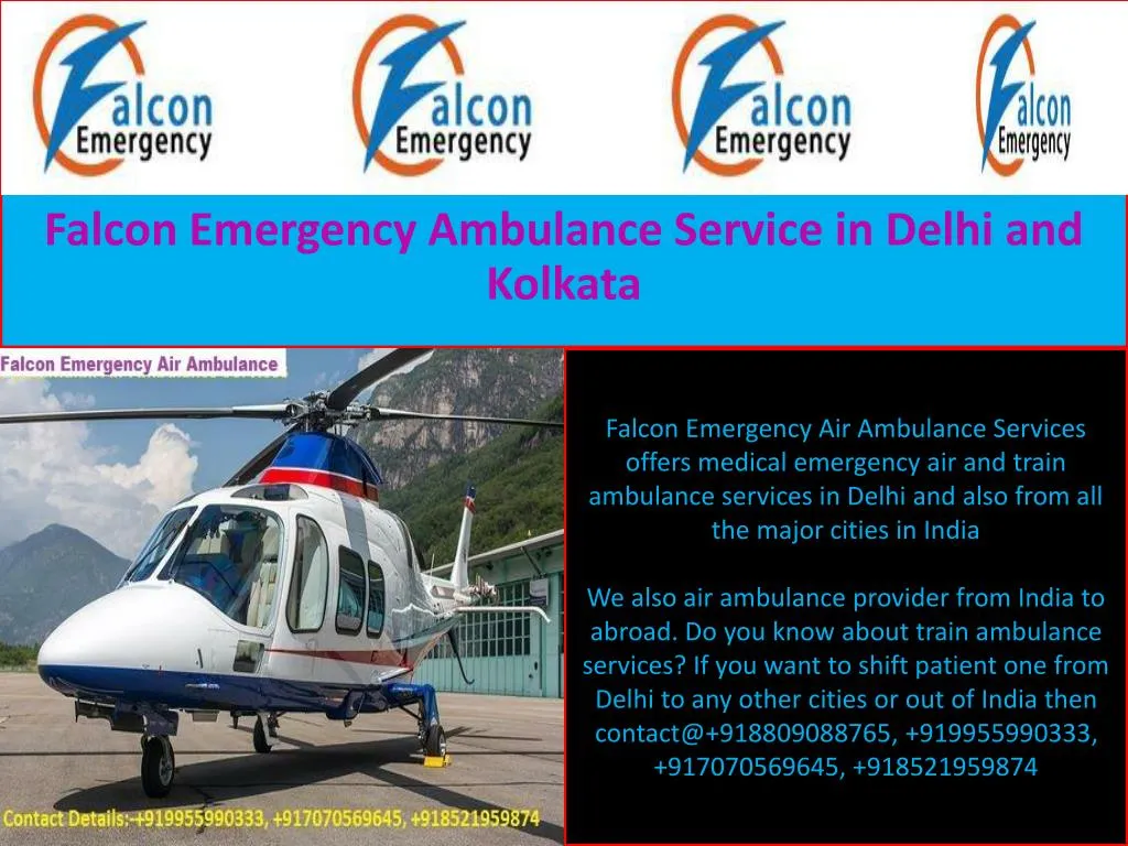 falcon emergency ambulance service in delhi and kolkata