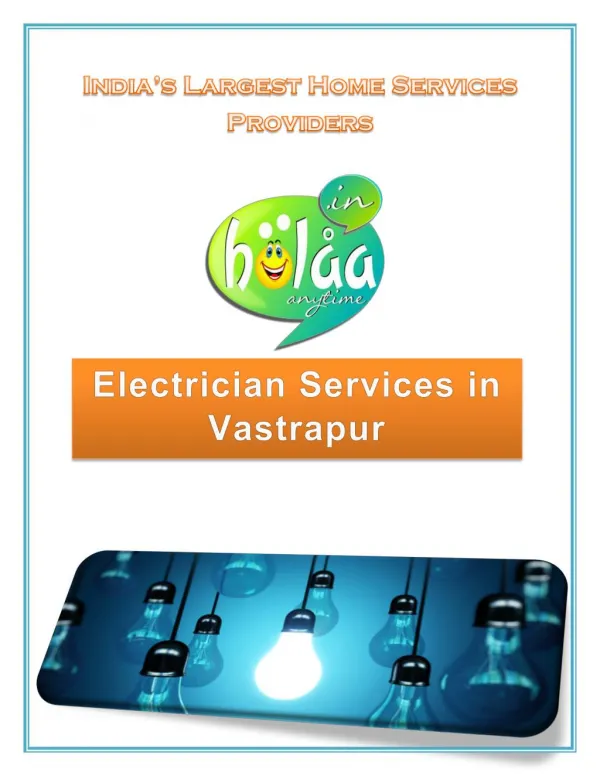 Electrical Repairs and Install Services in Vastrapur