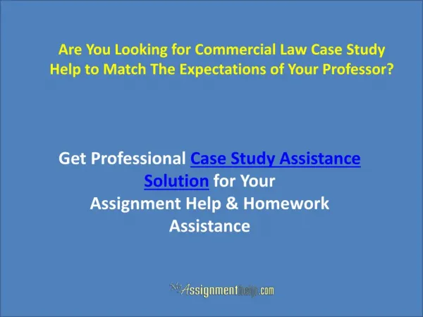 Commercial Law Case-study Help Online