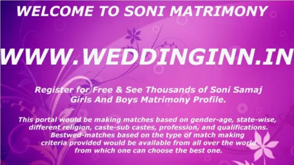 Search For The Perfect Partner in Soni Matrimonial