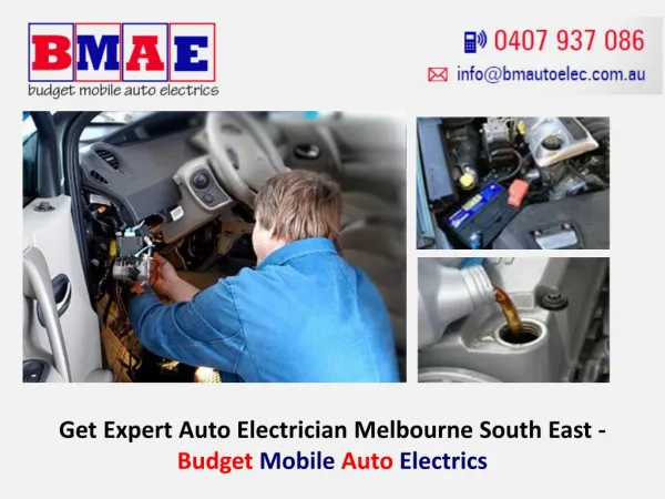 Get Expert Auto Electrician Melbourne South East - Budget Mobile Auto Electrics