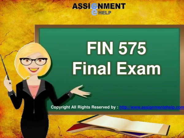 FIN 575 Final Exam | FIN 575 Final Exam UOP | Assignment E Help