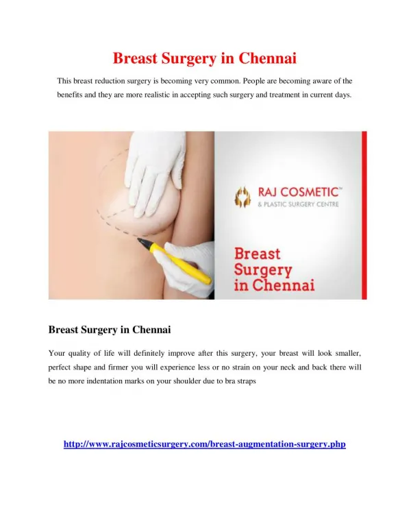 Breast Surgery in Chennai