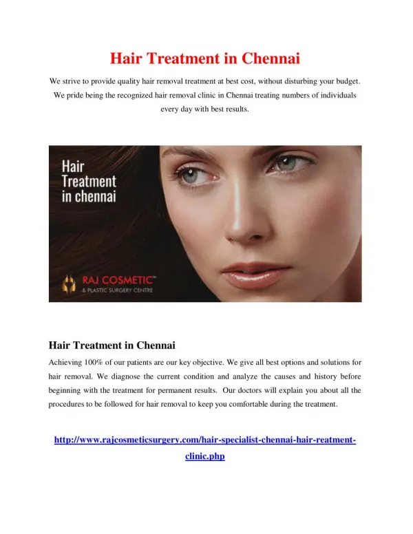 Hair Treatment in chennai