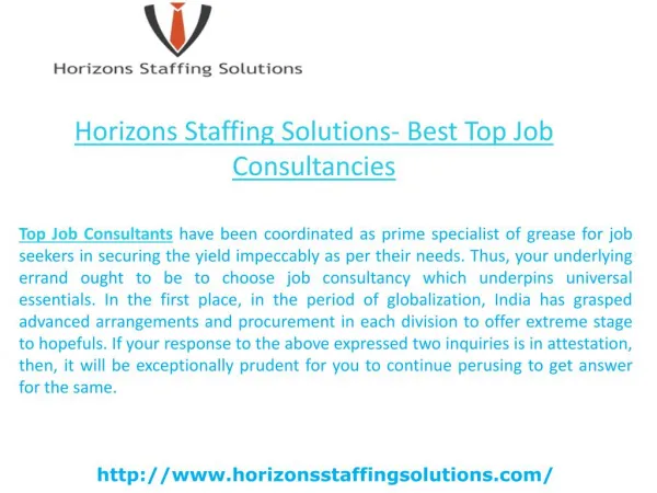 Horizons Staffing Solutions- Best Top Job Consultancies