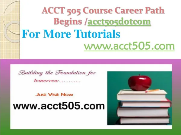 ACCT 505 Course Career Path Begins /acct505dotcom