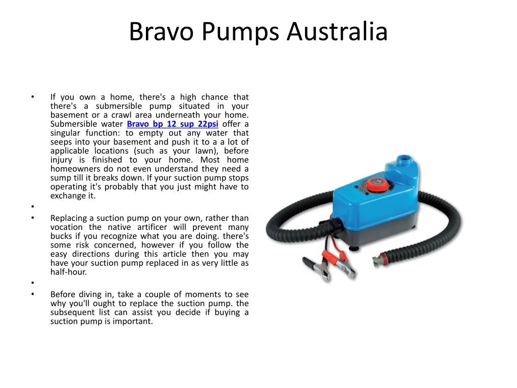 bravo pumps australia