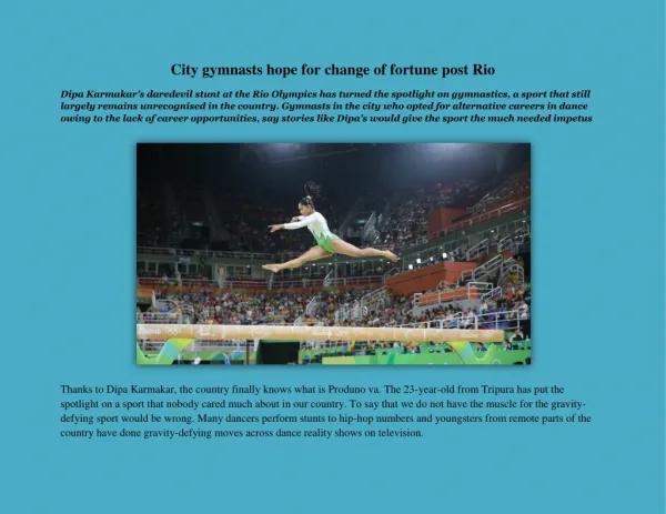 City gymnasts hope for change of fortune post Rio