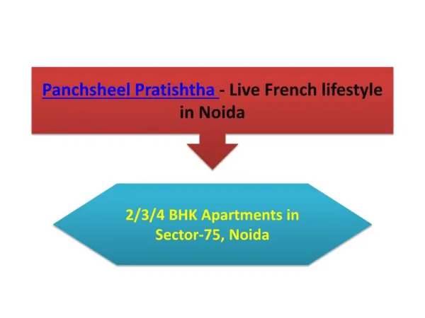 Panchsheel Pratishtha - Live French lifestyle in Noida