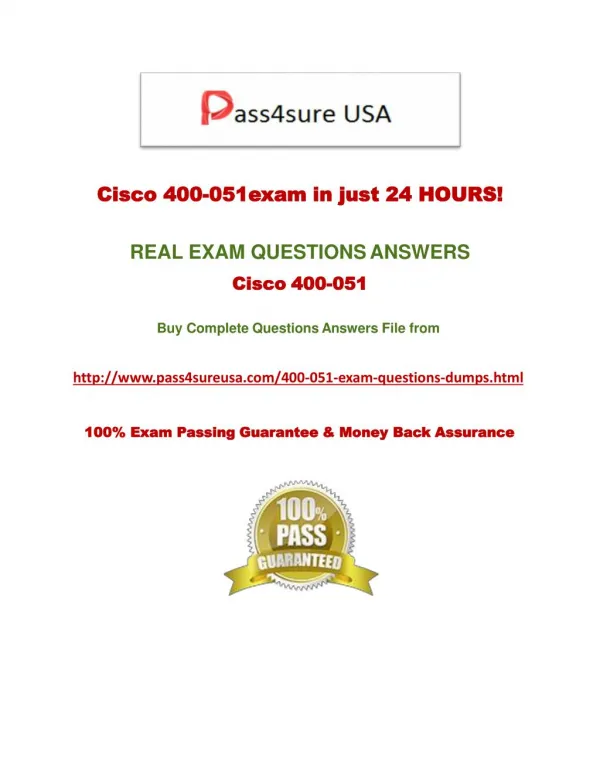 Pass4sure 400-051 Practice Questions