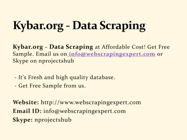 Kybar.org - Data Scraping