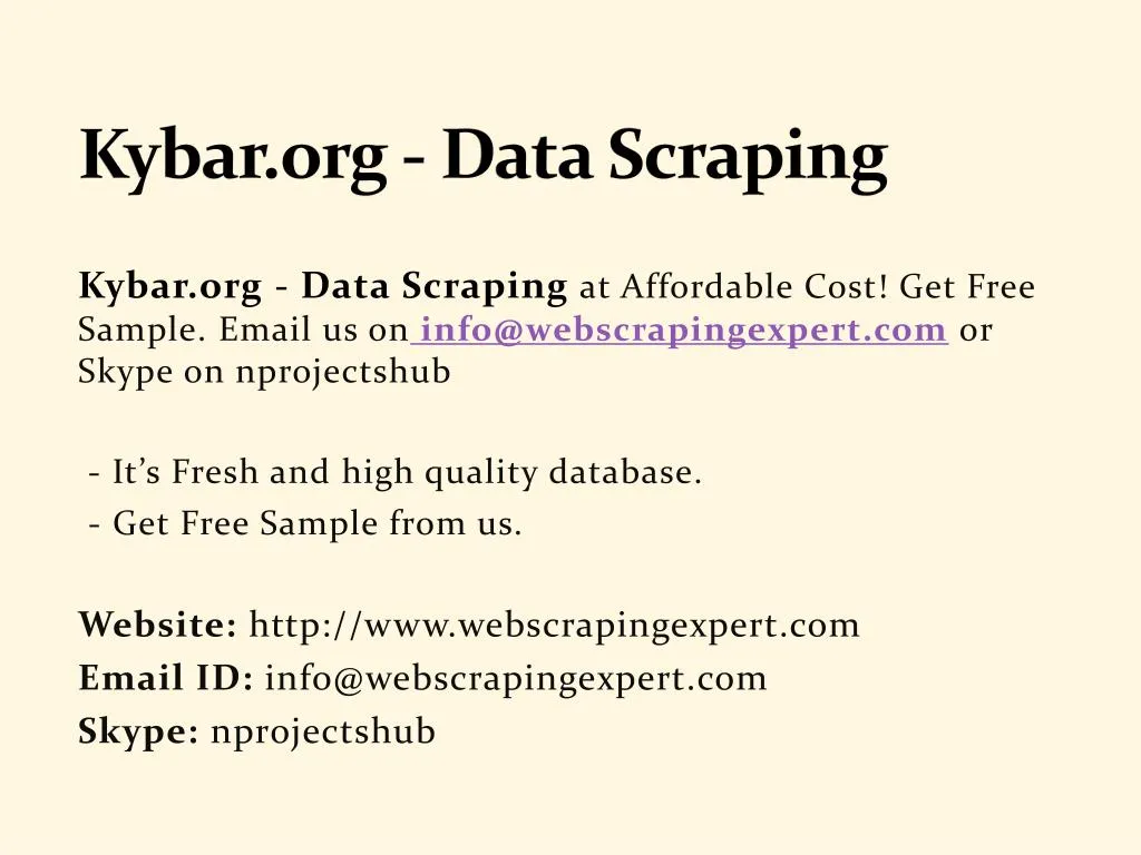 kybar org data scraping
