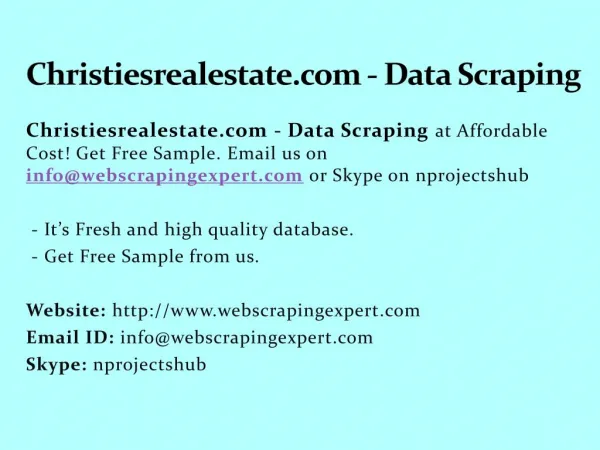 Christiesrealestate.com - Data Scraping