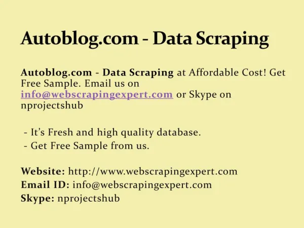 Autoblog.com - Data Scraping