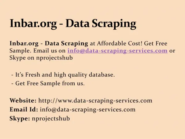 Inbar.org - Data Scraping