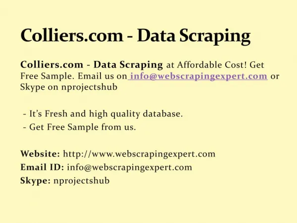 Colliers.com - Data Scraping