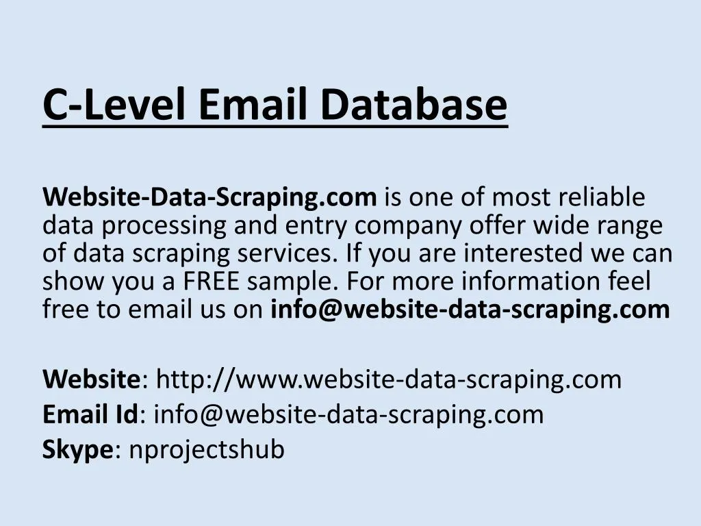 c level email database