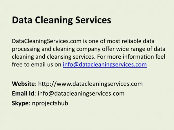 Data cleaning services