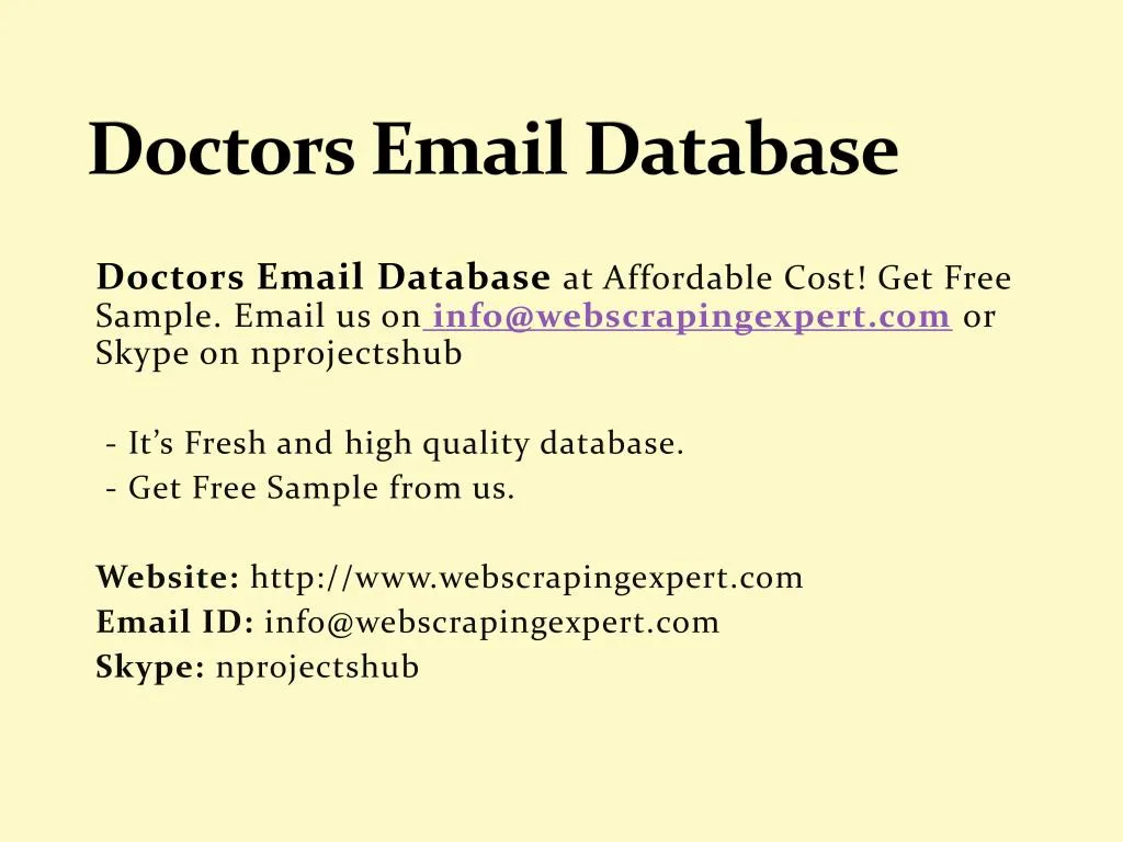 doctors email database