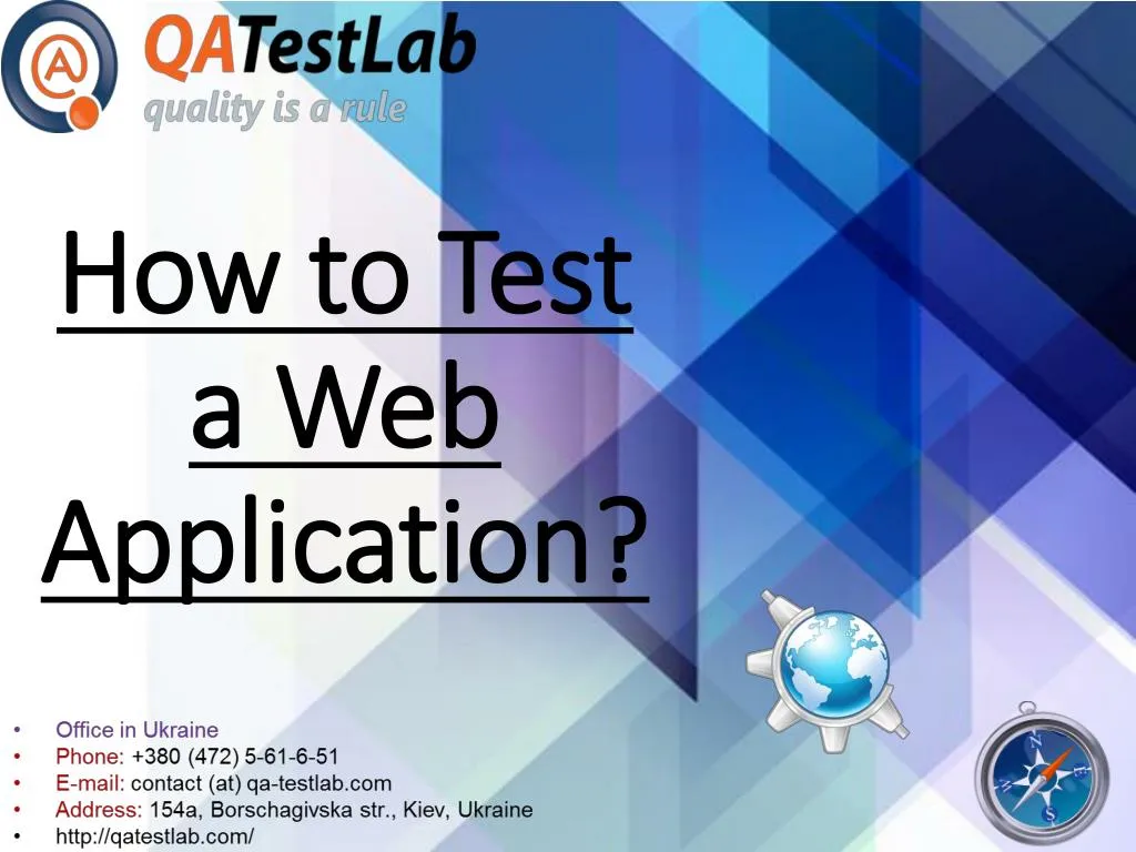 how to test a web application