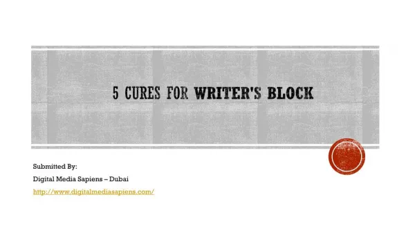 5 Ways to Cure Writers Block