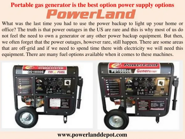Portable gas generator is the best option power supply options  