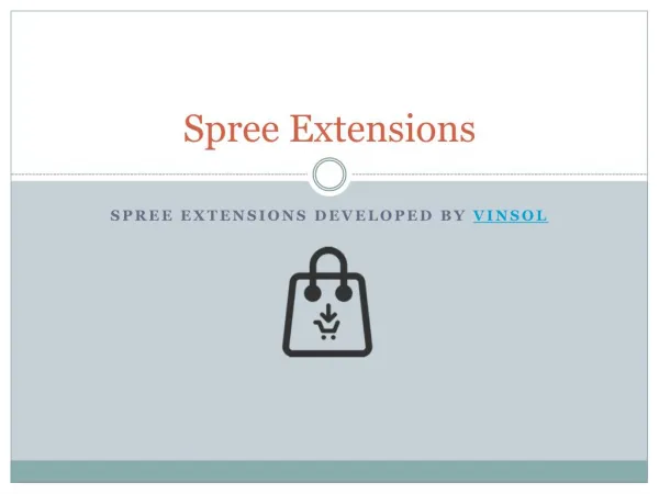 Spree Extensions Developed by Vinsol