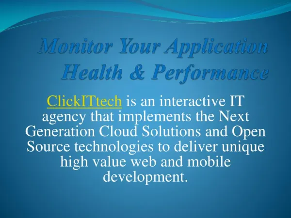 Monitor Your Application Health & Performance