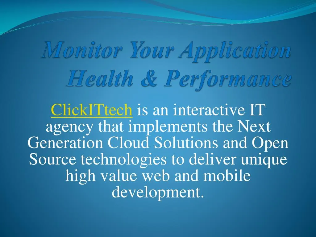 monitor your application health performance