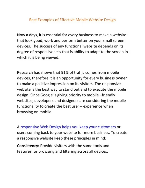 Best Examples of Effective Mobile Website Design