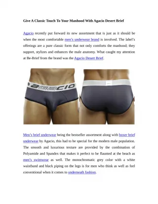 Give A Classic Touch To Your Manhood With Agacio Desert Brief - slide 1