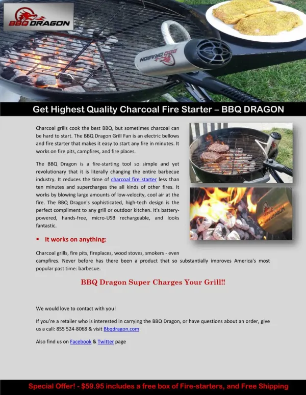Get Highest Quality Charcoal Fire Starter – BBQ DRAGON