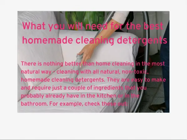 What you will need for the best homemade cleaning detergents