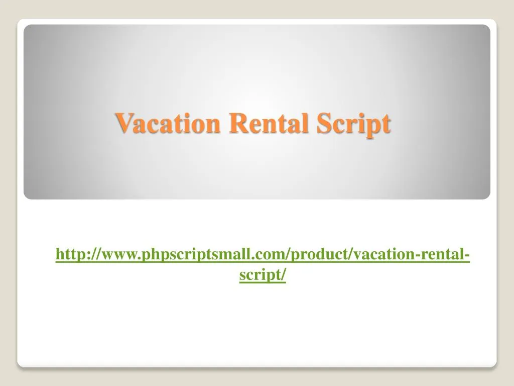 vacation rental script