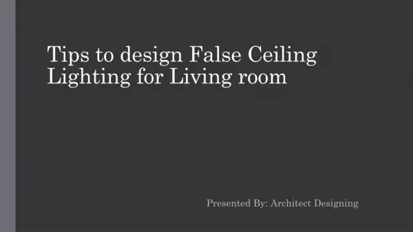False ceiling lighting fixtures