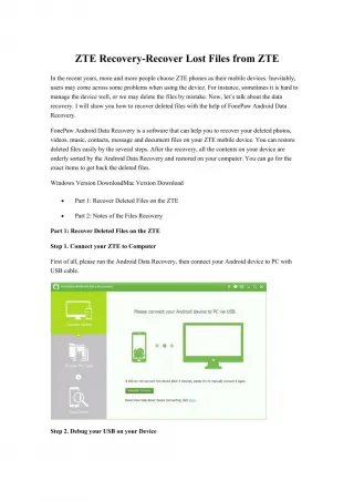 ZTE Recovery-Recover Lost Files from ZTE - slide 1