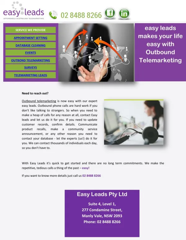 easy leads makes your life easy with Outbound Telemarketing