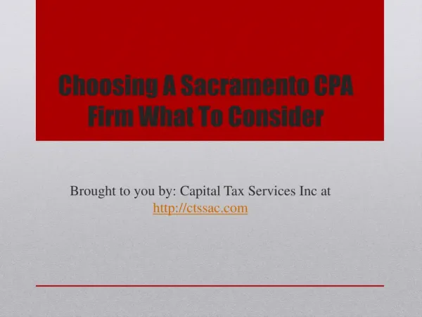 Choosing A Sacramento CPA Firm What To Consider