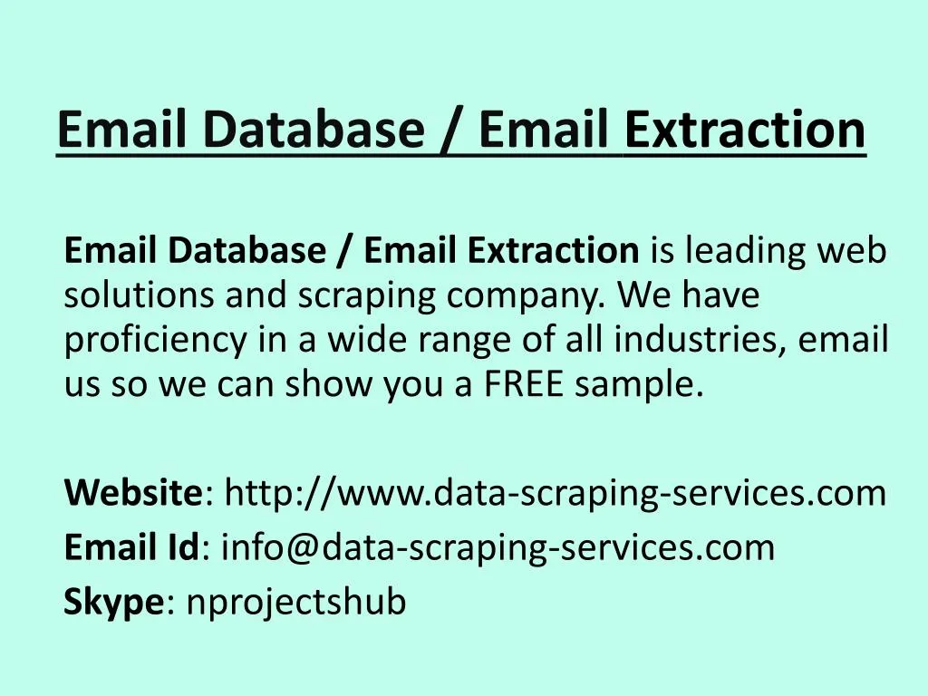 email database email extraction