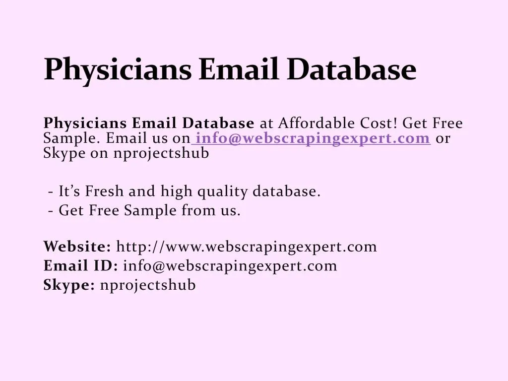 physicians email database
