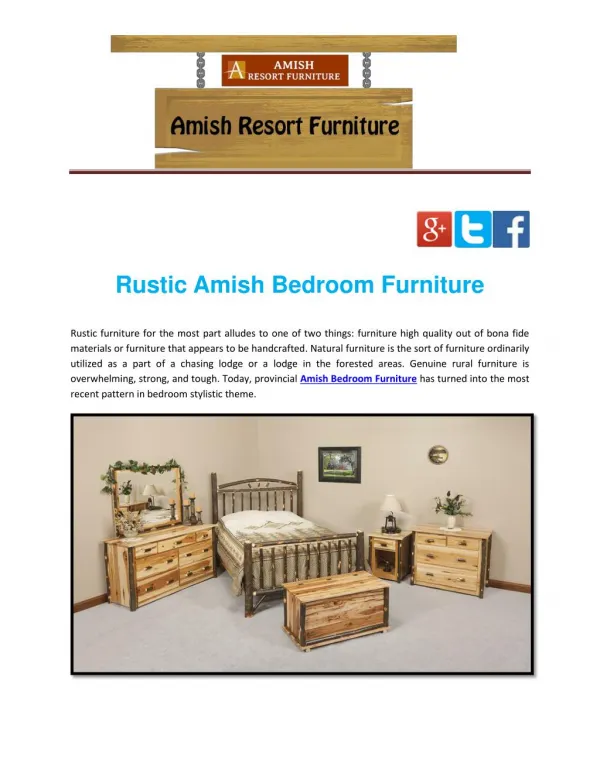 Rustic Amish Bedroom Furniture