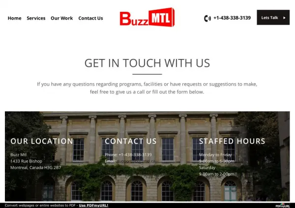 GET IN TOUCH WITH BuzzMTL.ca