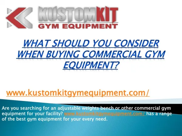 What should you consider when buying commercial gym equipment?