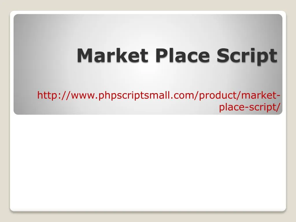 market place script