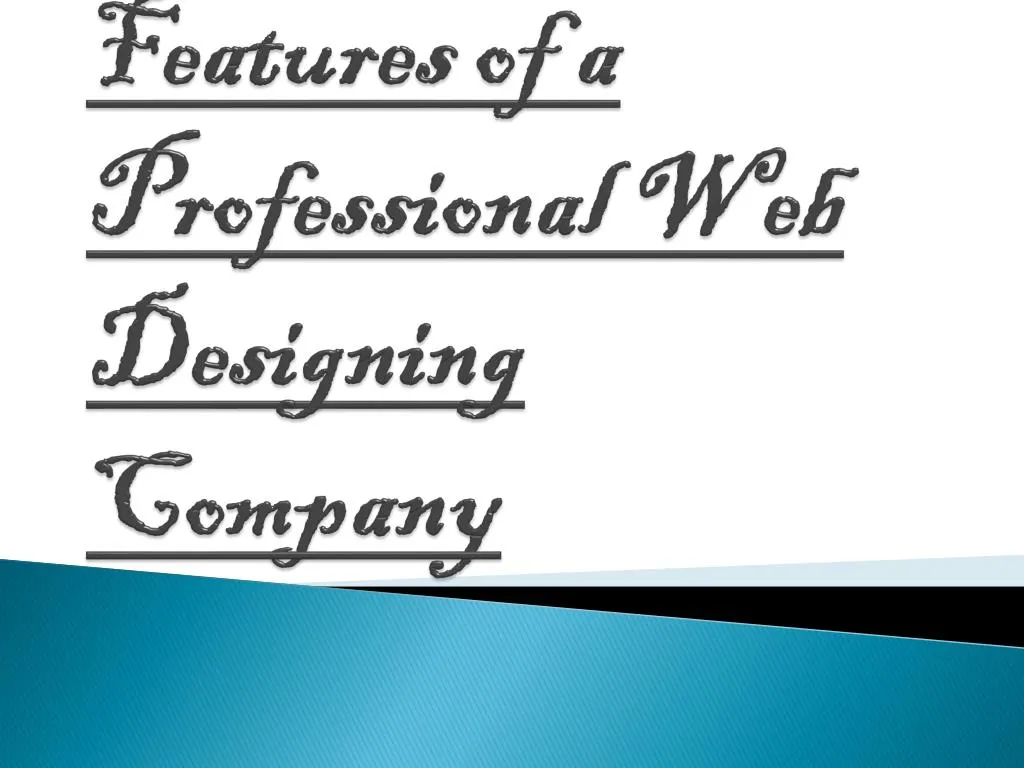features of a professional web designing company