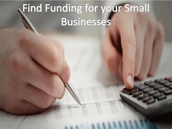 Find Funding for your Small Businesses