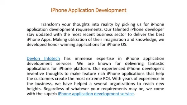 iPhone App Development Service | ios app development company