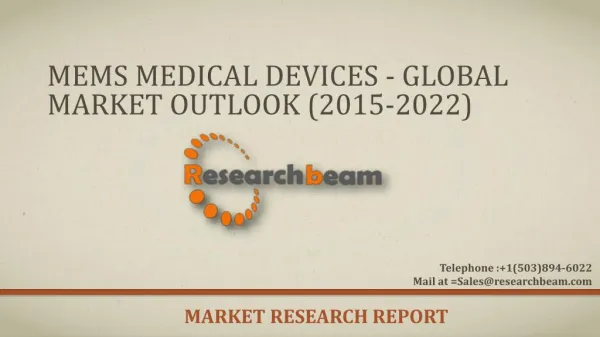 MEMS Medical Devices - Global Market Outlook (2015-2022)