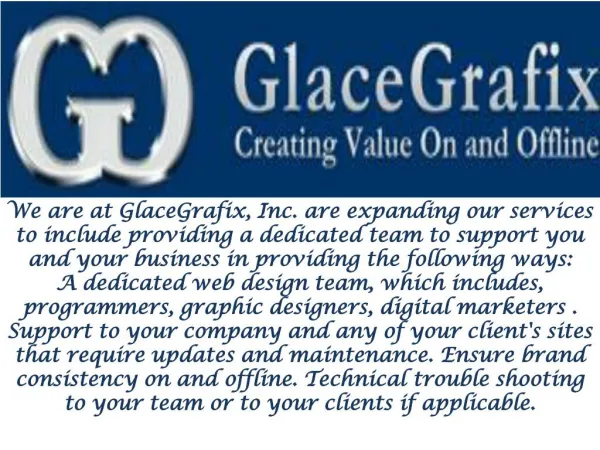 Web Development service Available at Glace Grafix